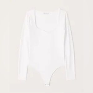 Women's Long-Sleeve Double-Layered Seamless Fabric Sweetheart Bodysuit